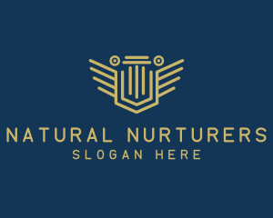 Pillar Column Shield logo design