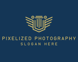 Pillar Column Shield logo design