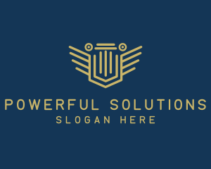 Pillar Column Shield logo design