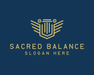 Pillar Column Shield logo design