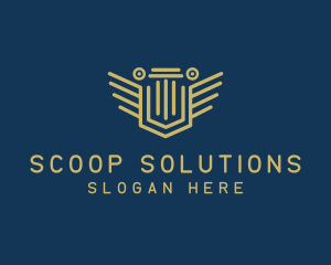 Pillar Column Shield logo design