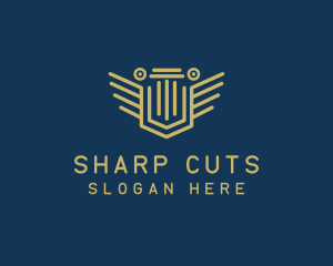 Pillar Column Shield logo design