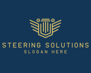 Pillar Column Shield logo design