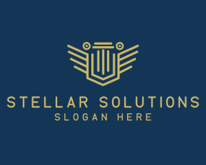 Pillar Column Shield logo design