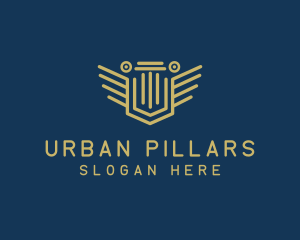 Pillar Column Shield logo design