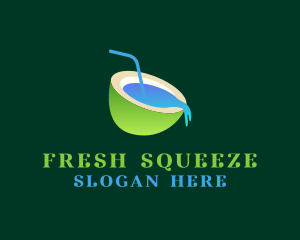 Coconut Water Juice logo design