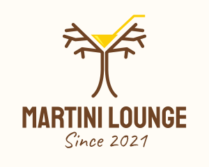 Tree Martini Glass  logo design