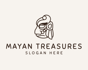 Traditional Mayan Mask logo design