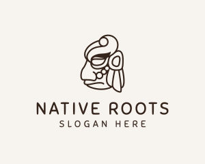 Traditional Mayan Mask logo design