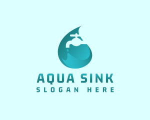 Water Faucet Droplet logo design