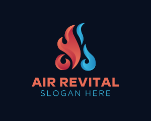 Fire Industrial HVAC logo design