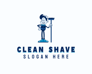 Sanitation Janitor Cleaning logo design