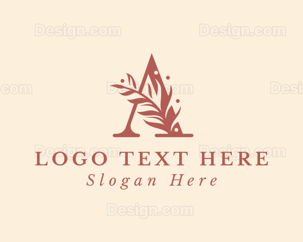 Aesthetic Leaf Letter A Logo