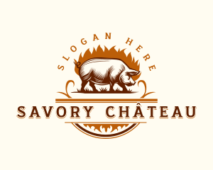 Pork Grill Barbecue logo design