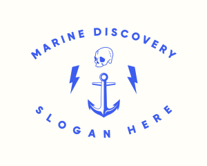 Anchor Skull Marine logo design