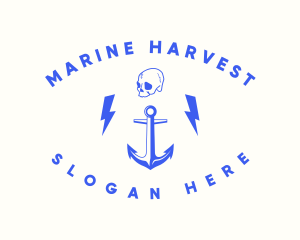 Anchor Skull Marine logo design