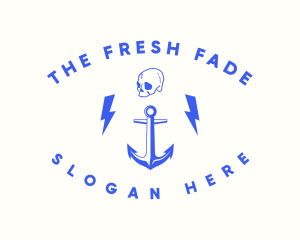 Anchor Skull Marine logo design