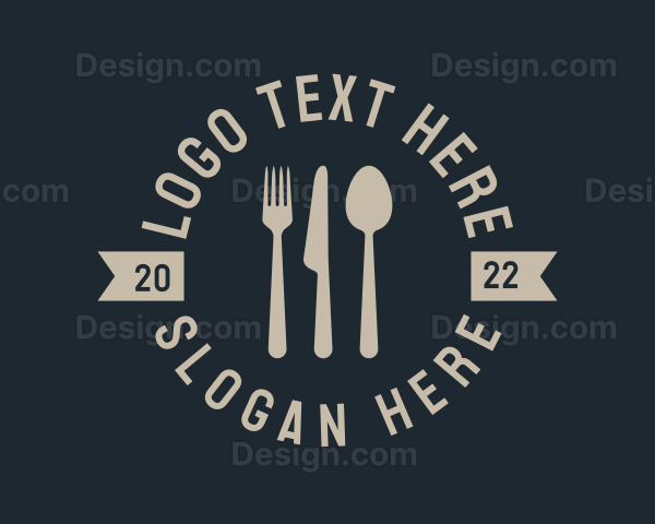 Food Dining Emblem Wordmark Logo