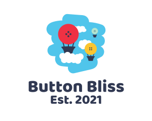 Hot Air Balloon Button  logo design