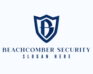 Letter B Shield Security logo design