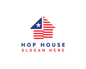 USA House Flag logo design