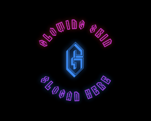 Glow Neon Gaming logo design