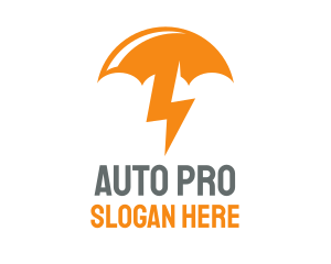 Orange Lightning Umbrella Logo