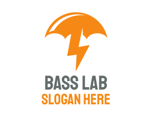 Orange Lightning Umbrella logo design