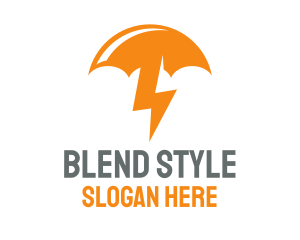 Orange Lightning Umbrella logo design