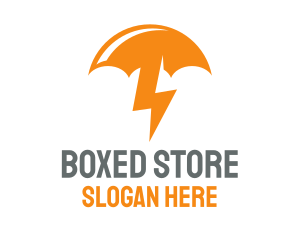 Orange Lightning Umbrella logo design