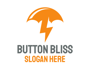 Orange Lightning Umbrella logo design