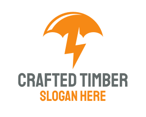 Orange Lightning Umbrella logo design