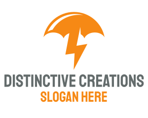 Orange Lightning Umbrella logo design