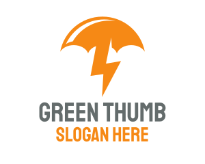 Orange Lightning Umbrella logo design