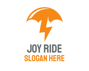 Orange Lightning Umbrella logo design