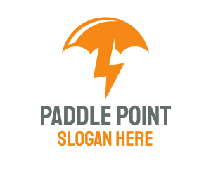 Orange Lightning Umbrella logo design