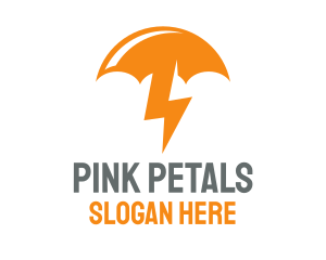 Orange Lightning Umbrella logo design