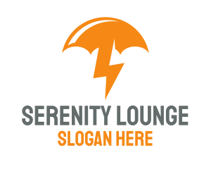 Orange Lightning Umbrella logo design