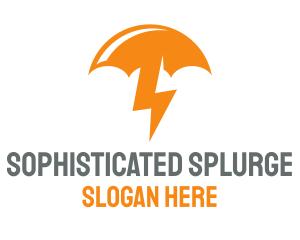 Orange Lightning Umbrella logo design