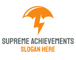 Orange Lightning Umbrella logo design