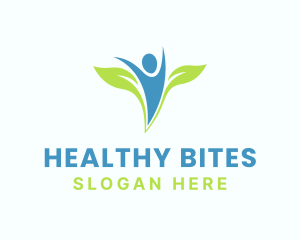 Leaf Wings Healthy Man logo design