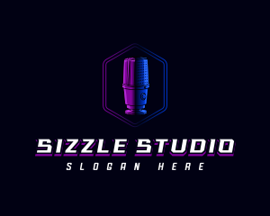 Podcast Studio Microphone logo design