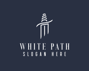 Minimalist White Sword logo