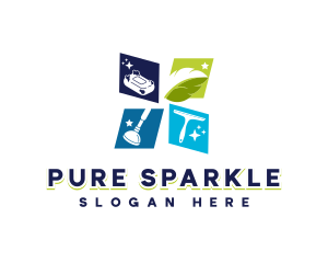 Sparkling Cleaning Tools logo design