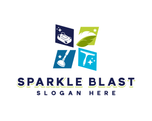 Sparkling Cleaning Tools logo design