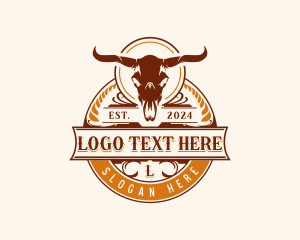 Horn Bull Skull logo