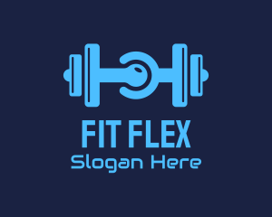 Gym Dumbbell Tech Circuit logo design