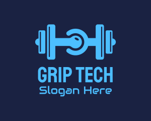 Gym Dumbbell Tech Circuit logo design