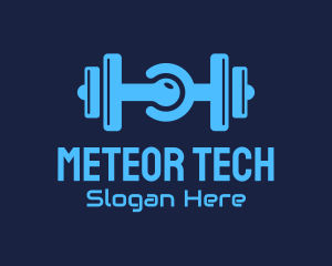 Gym Dumbbell Tech Circuit logo design