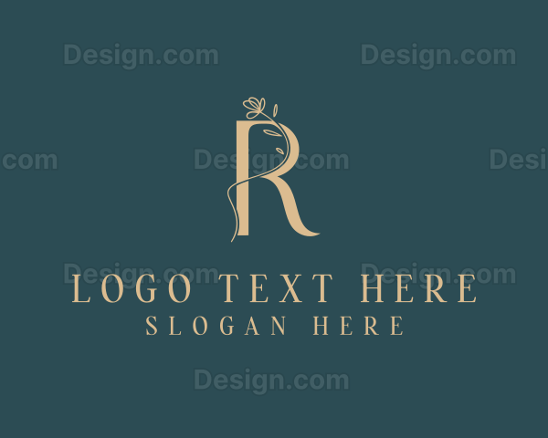 Floral Elegant Letter R Logo